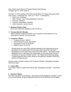 Cairo Public Library Board of Trustees Meeting Draft Minutes