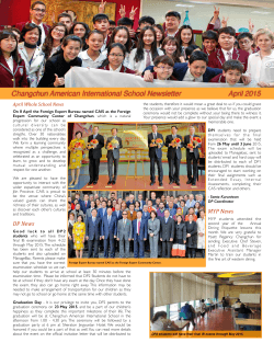 CAIS Newsletter April 2015 - Changchun American International
