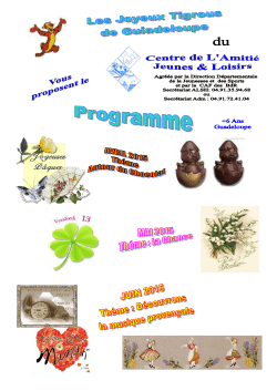 programme avril / mai / juin 2015 - Centre de l`AmitiÃ© Jeunes et