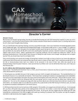 Volume 1 Issue 6 - CAK Home school program