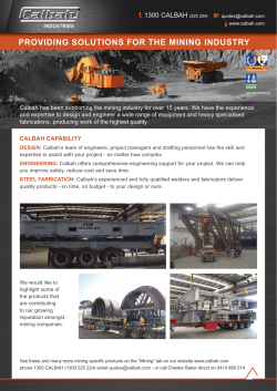 mining brochure - Calbah Industries