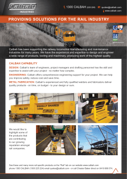 rail brochure - Calbah Industries