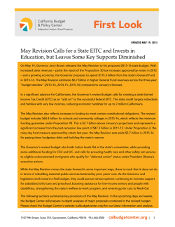 First Look - California Budget & Policy Center