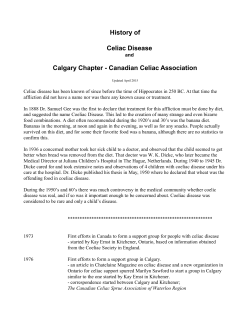 CCA History - Canadian Celiac Association â Calgary Chapter