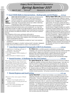 Seminar Information - Calgary Dental Assistant`s Association