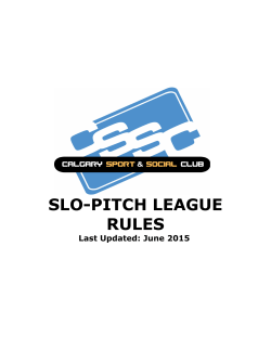 Full Slo-Pitch Rulebook - Calgary Sport and Social Club