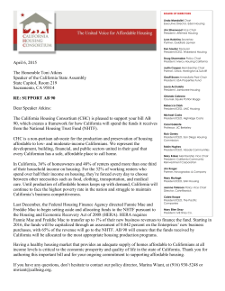 AB 90 Support Letter - California Housing Consortium