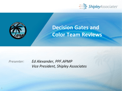 Decision Gates and Reviews - APMP`s California Chapter