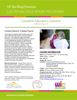Lactation Educator Counselor - California Breastfeeding Coalition