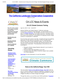 March 31, 2015 - California Landscape Conservation Cooperative