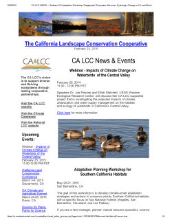 February 23, 2015 - California Landscape Conservation Cooperative