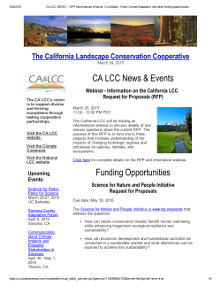 March 24, 2015 - California Landscape Conservation Cooperative