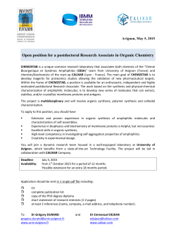 Open position for a postdoctoral Research Associate in