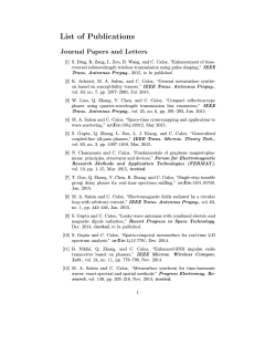 Journal Papers and Letters - Ãcole Polytechnique de MontrÃ©al