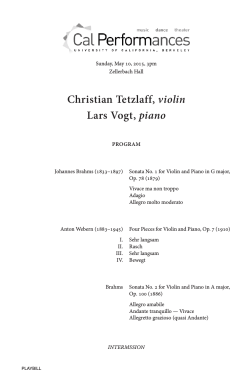 Christian Tetzlaff, violin Lars Vogt, piano