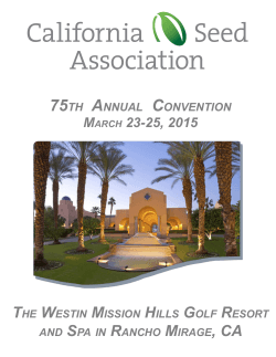MARCH 23-25, 2015 - California Seed Association