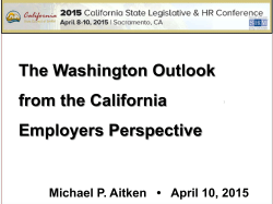 The Washington Outlook from the California Employers