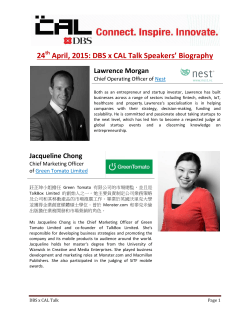 24 April, 2015: DBS x CAL Talk Speakers` Biography