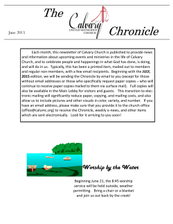 June Chronicle - Calvary United Methodist Church