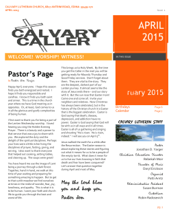 APRIL 2015 - Calvary Lutheran Church