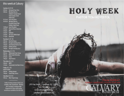 HOLY WEEK - Calvary Church