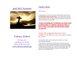 April - Calvary School