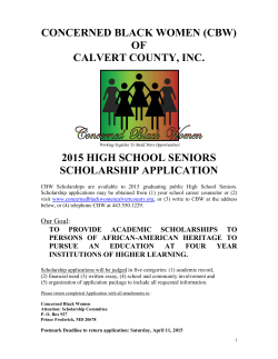 CBW 2015 Scholarship Application