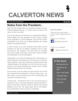 Spring Newsletter - Calverton Swim Club