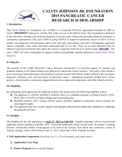 2015 Pancreatic Cancer Research Scholarship