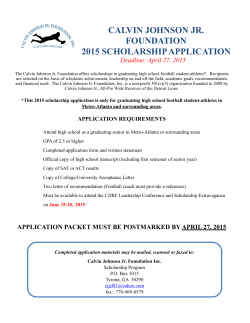 2015 Scholarship App - Calvin Johnson Jr Foundation, Inc