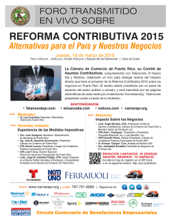 reforma contributiva 2015 - CÃ¡mara de Comercio de Puerto Rico