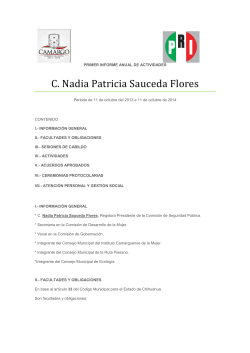 Informe Nadia Sauceda - Gobierno Municipal Camargo Chihuahua