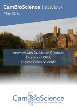 the CamBioScience Interview with Dr. Vemuri