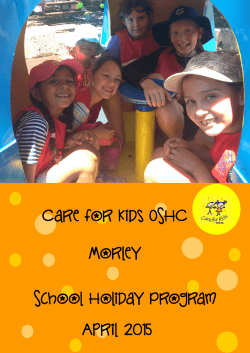 Care For Kids OSHC Morley Vacation Care April 2015