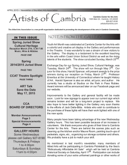 Allied Arts April 15 Newsletter