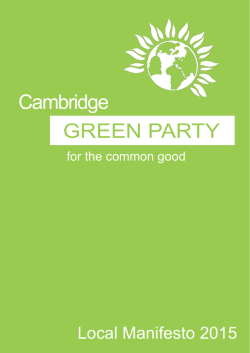 Cambridge Green Party Manifesto