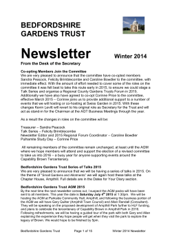Newsletter Winter 2014 - Cambridgeshire Gardens Trust