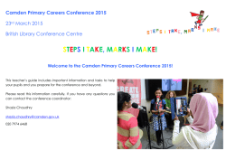STEPS I TAKE, MARKS I MAKE! - Camden Primary Careers 2015