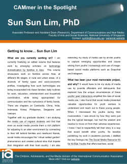 Sun Sun Lim, PhD - Children, Adolescents and the Media