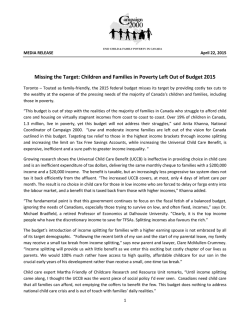 Children and Families in Poverty Left Out of