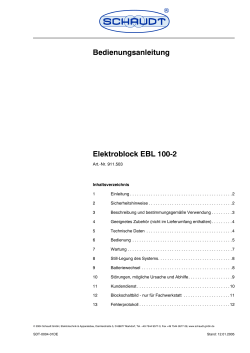 Bedienungsanleitung Elektroblock EBL 100-2