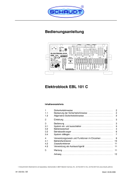 Bedienungsanleitung Elektroblock EBL 101 C