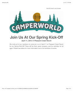 Join Us At Our Spring Kick-Off