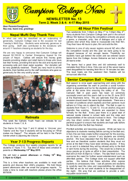 NEWSLETTER No. 13 Term 2, Week 3 4, 4-17 May
