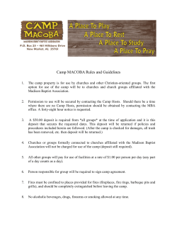 Camp MACOBA Rules and Guidelines