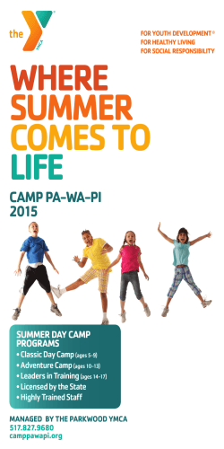 where summer comes to life camp pa-wa