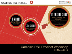 Campsie RSL Precinct Workshop