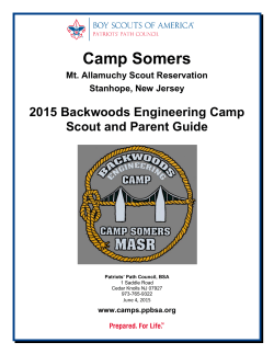 Scout and Parent Guide - Patriots` Path Camping Home