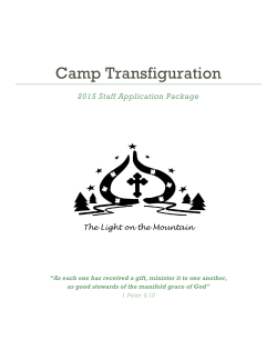 Staff Application - Camp Transfiguration