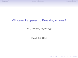 Whatever Happened to Behavior, Anyway?